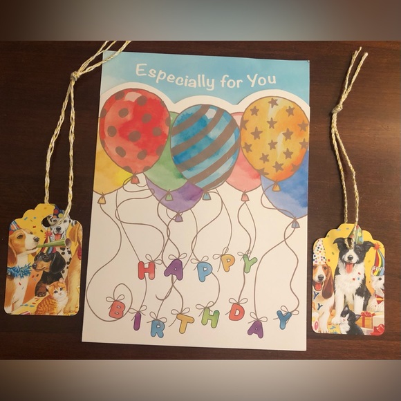 Birthday Card & Specially Designed Two Gift Tags & Envelope - Picture 2 of 8